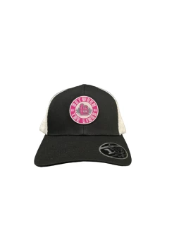 Between The Lines Black/White Trucker Hat Palm Badge
