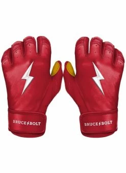 Bruce Bolt Premium Short Cuff Red/Gold -Baseball Apparel Shop bruce bolt bruce bolt premium short cuff red gold 9