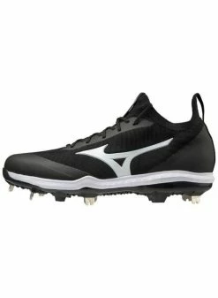 MIZUNO DOMINANT KNIT MEN’S METAL BASEBALL CLEAT - Black/White -Baseball Apparel Shop mizuno mizuno dominant knit mens metal baseball cl 1