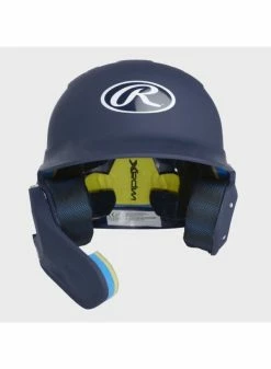 Rawlings Mach One-Tone Matte Helmet W/Adjustable Face Guard Matte Navy Jr LHB