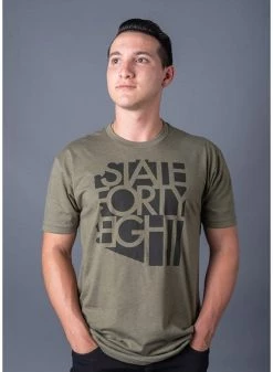 State Forty-Eight State Forty Eight Military Green Crew/Black Logo -Baseball Apparel Shop state forty eight state forty eight military green 1